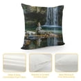 thumbnail image 4 of Orinice Waterfall Rocks Reflection Graphic Decorative Cushion Throw Pillow Cover for Home, Sofa, Car, Bedroom, 1PC 12x12in, 4 of 5
