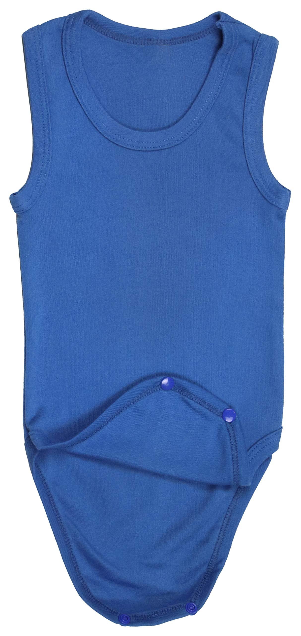 ToBeInStyle Boy's Pack of 4 Ultra-Soft Cotton Baby Tank Top Bodysuits - Cool - 3-6 Months Old