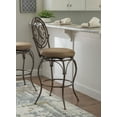 thumbnail image 2 of Linon Baila Big & Tall Metal Bar Stool Scroll Back Swivel Padded Seat in Bronze, 2 of 8