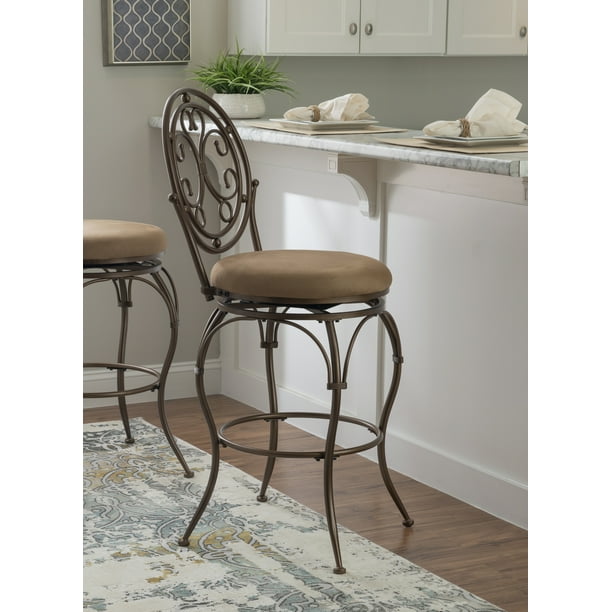 Metal Scroll Back Bar Stool With Swivel, Big And Tall Bar Stools With Arms