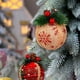 thumbnail image 5 of 9 Adornos Navideños A Cuadros De 3 Pulgadas De Tela A Cuadros Con Bayas Para Colgar En El Árbol De Navidad. Decoración Para Fiestas Navideñas En Casa., 5 of 6
