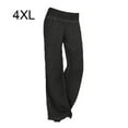 thumbnail image 3 of Jeans Élastiques Taille Mi-Haute Femme Pantalon Taille Mi-Haute Ample, Noir, 4TG, 3 of 6