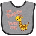 thumbnail image 3 of Inktastic My Peepaw Loves me- cute giraffe Boys or Girls Baby Bib, 3 of 4