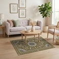 thumbnail image 3 of ODIKA 4'x6' Green Blue Avocado Floral Medallion Washable Area Rug Intricate Pattern with Classic Elegance Non-Slip, Chair-Friendly, Flatwoven for Home Office, Under Desk, 3 of 7