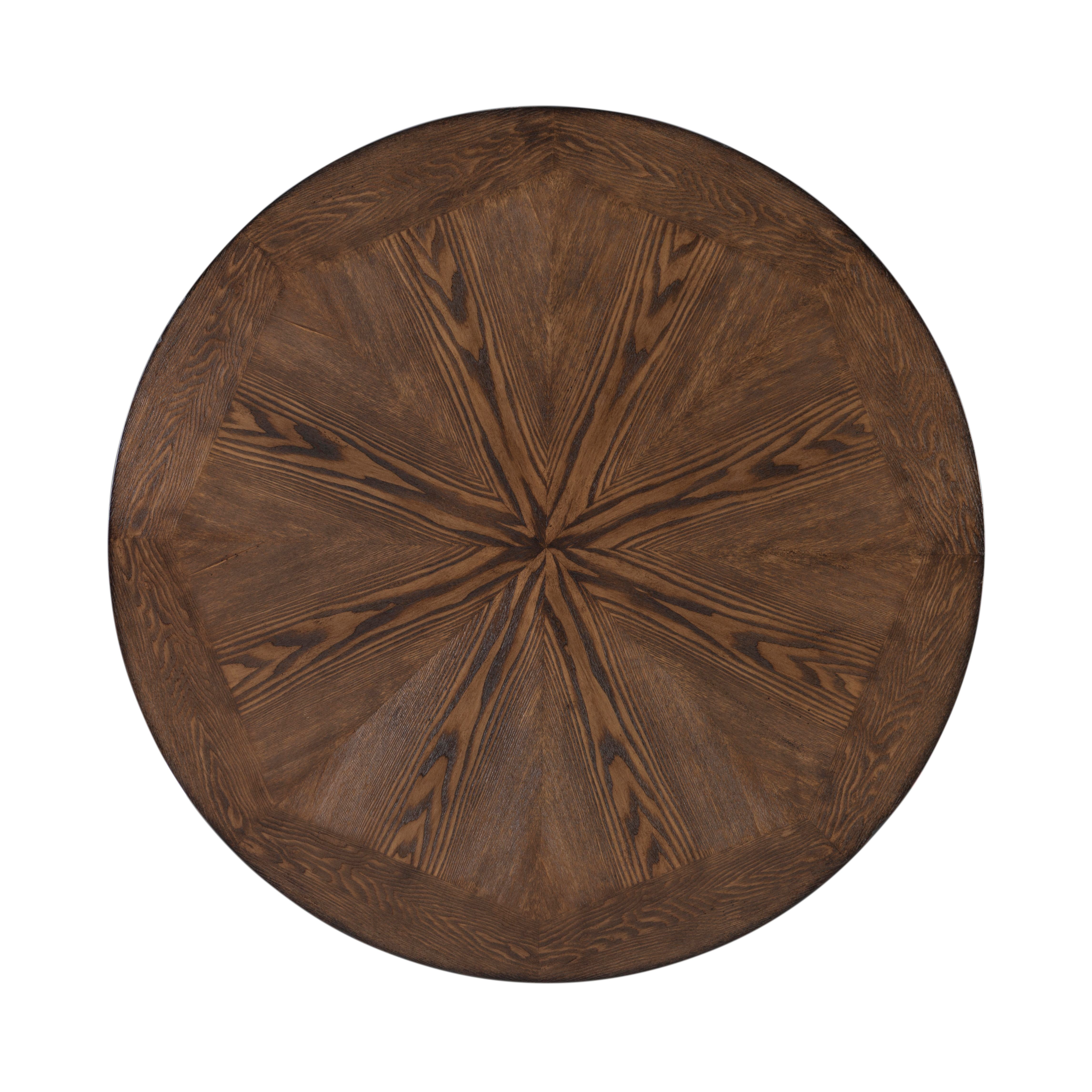 Powell Holloway Round Indoor End Table with Shelf, 23" Tall, Rustic Umber