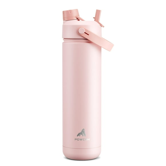Botella de agua aislante POWCAN 770 ml con pajita y tapa con boquilla