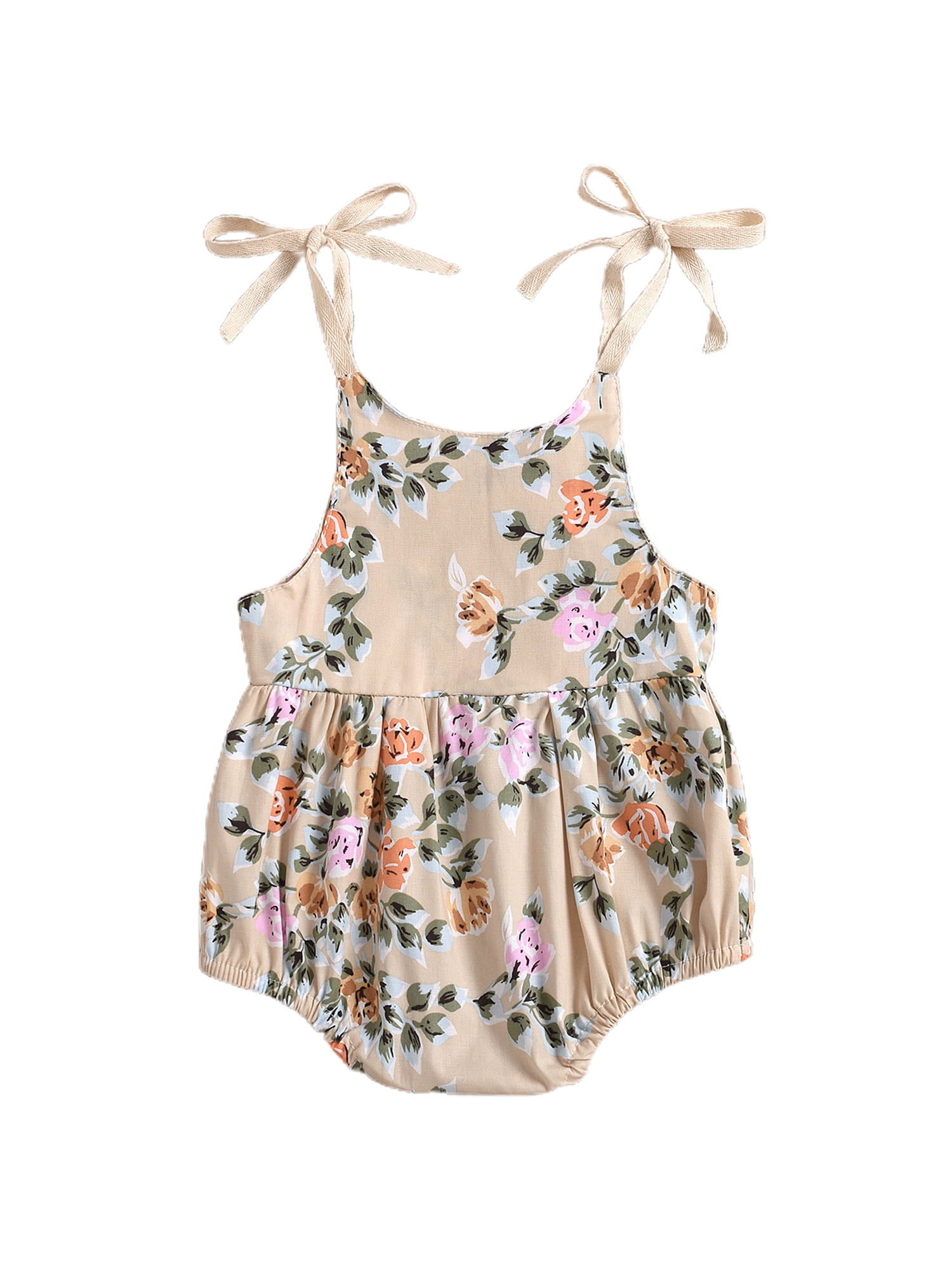 Newborn Baby Girl Strap Romper Bodysuit Sunsuit Floral Summer Clothes Outfits
