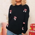 thumbnail image 4 of EchfiProm Womens Black Sweaters Pullover Cozy Office Crewneck Christmas Long Sleeve Outfits for Adults, 4 of 8