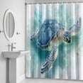 thumbnail image 6 of Sea Turtle Bathroom Shower Curtain, Blue Turtle Ocean Animal Abstract Modern Art Waterproof Washable Soft Bath Curtain for Bathtub Decor with 12 Hooks&Grommet, 72x72 Inch, 6 of 9