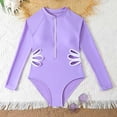 thumbnail image 6 of mgoYE Girl Swimsuits 12-14 Girls Ruffles One Piece Swimsuits Summer Beach Sport Swimwear Toddler Kids Bathing Suit(Purple,13-14 Years), 6 of 8