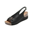 thumbnail image 2 of AXXD Women Black Sandals 6.5-7 Summer Wear Open Toe Fish Mouth Slope Heel Breathable Single Shoe, 2 of 3