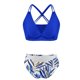 thumbnail image 5 of Traje de baño de verano para mujer, con estampado de moda, con cojín en el pecho y sin soporte de acero, sin espalda, con tirantes, de nailon., 5 of 6
