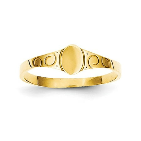 14k Yellow Gold Child's Oval Baby Signet Ring