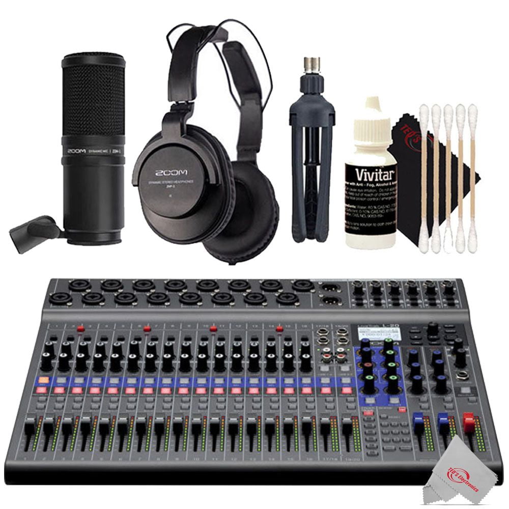 Zoom LiveTrak L20 Digital Mixer Multitrack Recorder with Mic Accessory