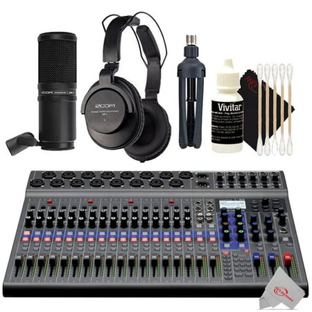 Zoom LiveTrak L-20 Digital Mixer Multitrack Recorder with Mic Accessory Bundle