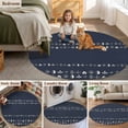 thumbnail image 5 of Rustic Botanical Round Area Rug 6Ft Washable Circle Rugs for Bathroom Office, Japanese Herb on Black Simple Art Non-Slip Carpet Floor Mats Indoor Outdoor Carpet Runner Aesthetic Home Decor, 5 of 8
