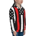 thumbnail image 5 of Pofeuu Firefighters USA Flag Print Teenage Zipper Hoodie Sweatshirts Hooded Casual Jackets With Pocket For Boys Girls-Small, 5 of 6