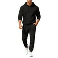 thumbnail image 3 of Men's Fall/Winter Hooded Sports Set, for Casual Training and Cold Weather Activities,Black,L, 3 of 9