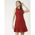 thumbnail image 3 of Moomaya Womens Printed Short Dress, Sleeveless Frilled Hem Round Neck Mini Dress, 3 of 8