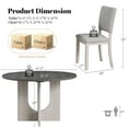 thumbnail image 6 of Leovanni Modern 47" 5-Piece Solid Wood Round Dining Table Set with 4 Upholstered Chairs, Pedestal Base Kitchen & Dining Room Set, Gray, 6 of 7