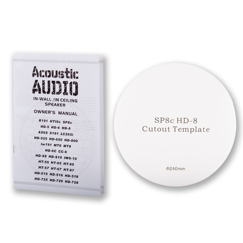 Acoustic Audio HD-8 In Ceiling 8" Speakers Home Theater Surround Sound 3 Pair Pack - image 4 of 4