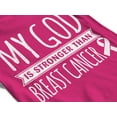 thumbnail image 4 of Breast Cancer Support Christian My God is Stronger Youth T-shirt, XL, Cyber Pink, 4 of 5