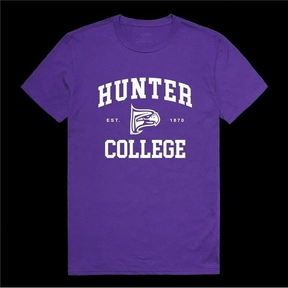 W Republic 526-654-PUR-05 Hunter College Hawks Seal T-Shirt, Purple - 2XL