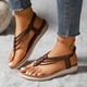 thumbnail image 2 of Sandalias Planas con Correas de Tobillo Multi Correa Pie Post, Plantillas para Pies Planos Acolchados Verano, 2 of 9