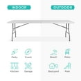 thumbnail image 4 of Best Choice Products 8ft Plastic Folding Table, Indoor Outdoor Heavy Duty Portable w/ Handle, Lock for Picnic - White, 4 of 8