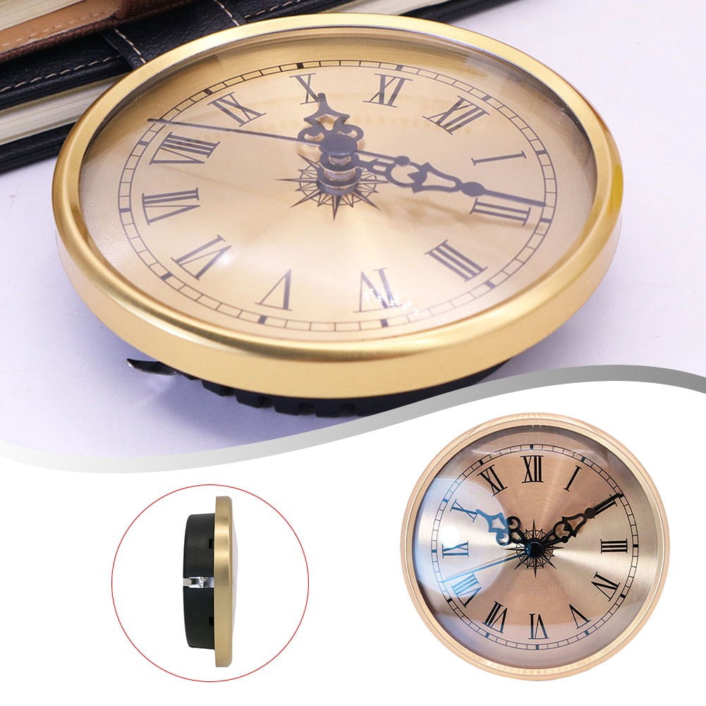 Girlsshop Diy 108Mm Quartz Clock Insert Movement Arabic Numeral Replacement Part Gold Mute
