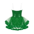 thumbnail image 2 of CHICTRY Kids Girls Sequins Camisole Tutu Dress Ballerina Costume Sleeveless Ruffle Skirted Leotard Dancewear Green 4, 2 of 5