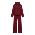 thumbnail image 2 of Sweatshirt Sets for Women Loose-fitting Sports Hooded Sweatshirt With Pockets And Wide-leg Pants Set for Daily Wear, 2 of 8