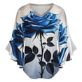 thumbnail image 5 of Blue Rose Romantic Women's V-Neck Blouse With 3/4 Ruffled Bell Sleeves Casual Top Ladies Blouses, 5 of 7