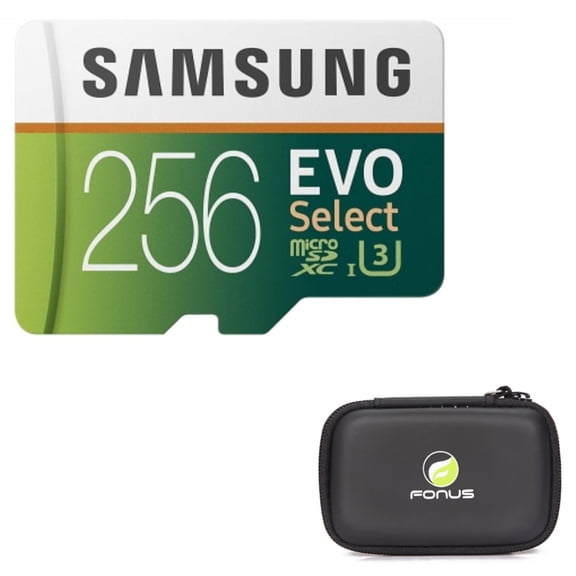 256GB Memory Card with Zipper Case (Not a phone case) - Samsung Evo High Speed MicroSD Class 10 MicroSDXC Compatible for Samsung Galaxy J3 (2018),A50,A5,A42 5G,A32 5G,A30s,A21,A20,A12 5G - P9K