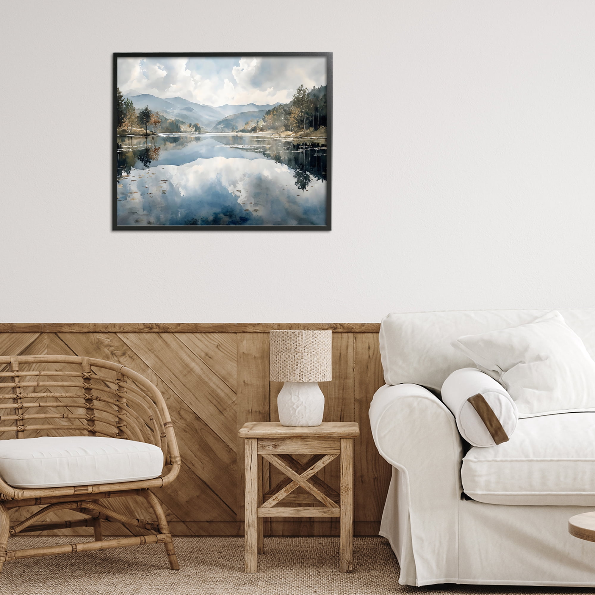 Stupell Industries Nature's Reflection on Mountain Lake Black Framed Giclee Art, design by Franklyn Gregory