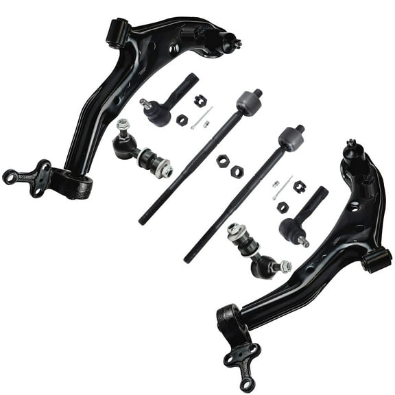Detroit Axle - Front 8pc Suspension Kit for 2001-2006 Nissan Sentra 2001 2002 2003 2004 2005 2006, 2 Lower Control Arms w/Ball Joints Assembly 2 Sway Bar Links 4 Tie Rod Ends Replacement
