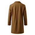 thumbnail image 5 of Maqroz Mens Long Double Breasted Trench Coat Notch Lapel Collar Winter Warm Overcoat Casual Business Formal Outerwear Heavyweight Classic Long Jacket, (Yellow,L), 5 of 9