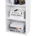 thumbnail image 4 of PRZL 5 Tier Open Bookshelf, 52 Inch Bookcase Storage Rack for CDs Movies Book, Freestanding Wood Open Bookshelf for Living Room Bedroom Study Office, White, 4 of 16