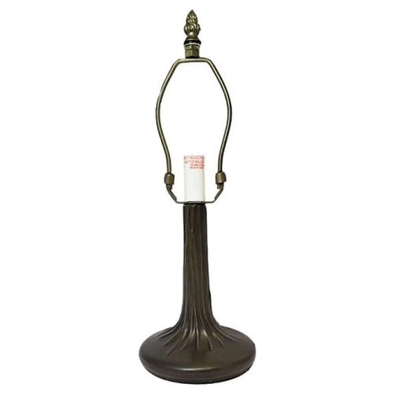 Tree Trunk Metal Lamp Base, Dark Bronze Finish with Gold Highlights, Nicely Weighted, 13" Tall