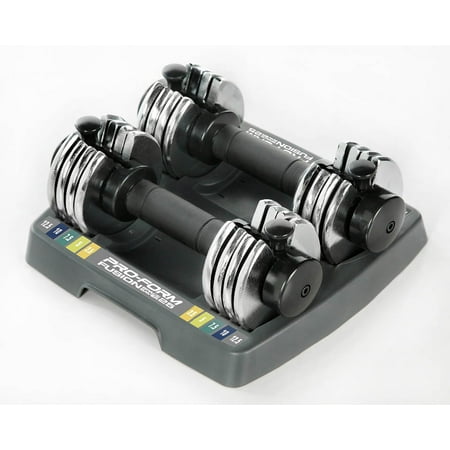 ProForm 12.5 lb. Adjustable Dumbbell Set with Storage Tray, Pair
