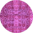thumbnail image 1 of Ahgly Company Indoor Round Abstract Pink Modern Area Rugs, 8' Round, 1 of 4