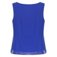 thumbnail image 2 of Yartina Womens Summer Dressy Chiffon Blouses Round Neck Sleeveless Tunic Tops Office Work Shirts Top Royal Blue L, 2 of 7