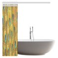 thumbnail image 2 of MYPOP Peacock Shower Curtain, Macro Peacock Tail Feather Like Third Eyes Vitality New Life Path Awakening Print Decorative Bathroom Shower Curtain Set with Hooks, 66 X 72 Inches, 2 of 2