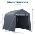 thumbnail image 6 of 6 x 6 Ft Portable Outdoor Storage Shelter with Roll Up Zipper Door and Vent 240G PE Tarp Waterproof UV Resistant for Motorcycle Firewood Tools Gray, 6 of 7