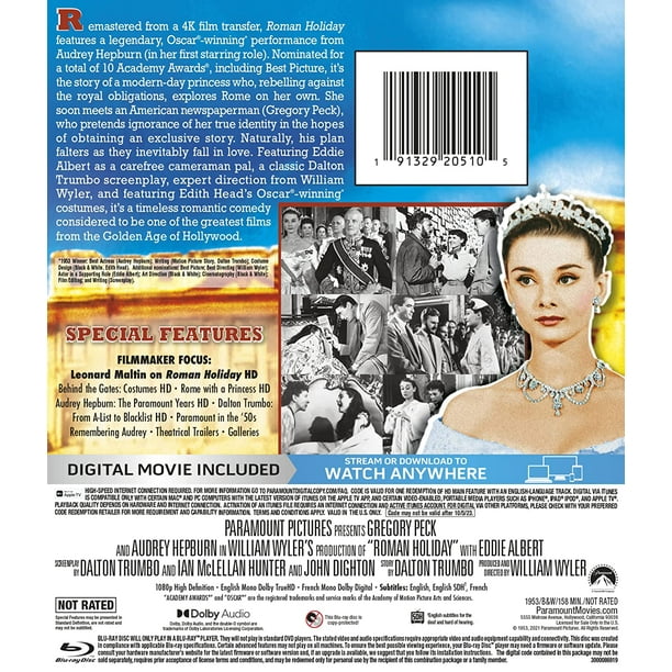 Roman Holiday [Blu-ray] 【公式通販】