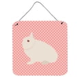 thumbnail image 1 of Hermelin Rabbit Pink Check Wall or Door Hanging Prints, 6 x 6 in., 1 of 1