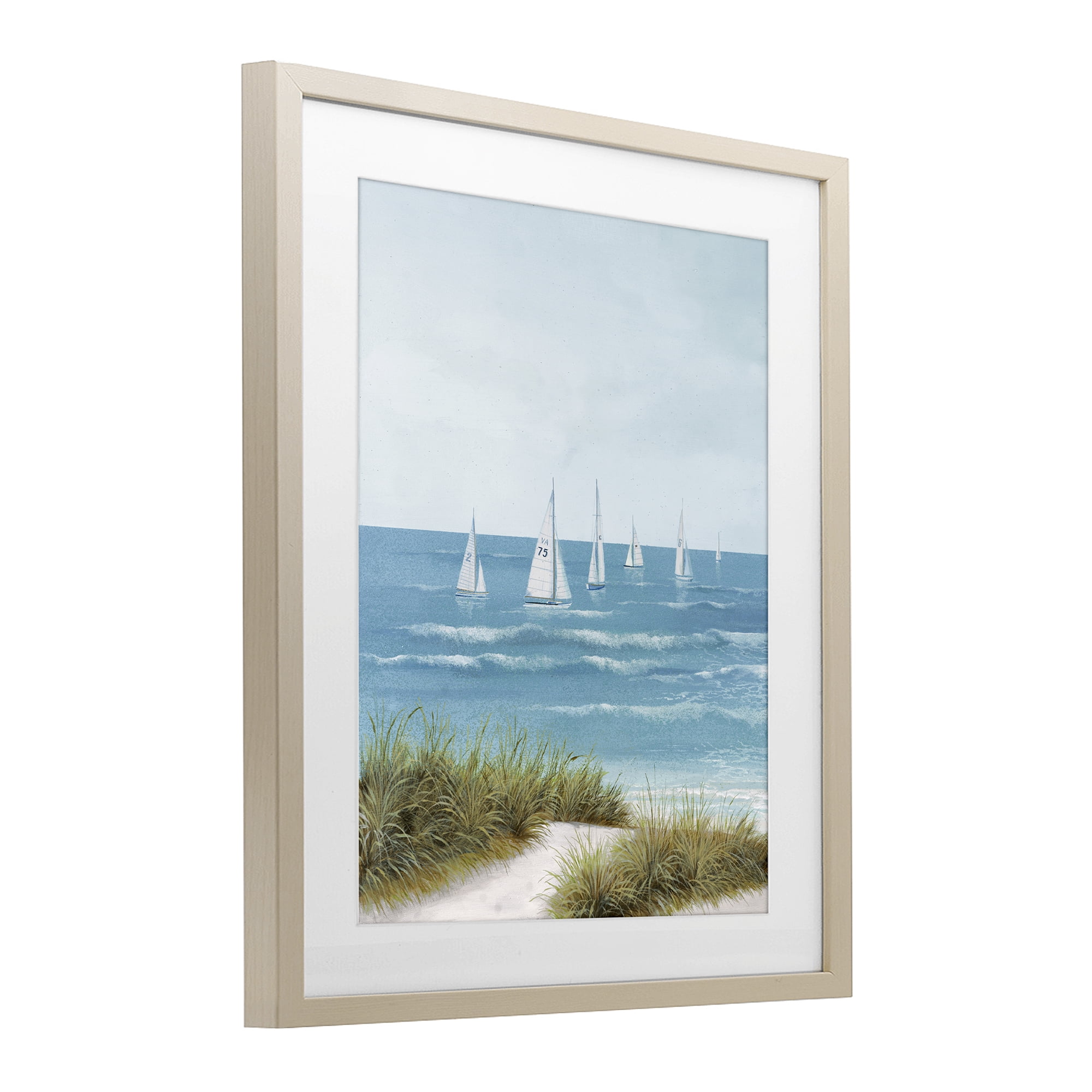 Stupell Industries Sail Away Beach Seascape Birch Framed Print Under Glass, design by Lorenzo Collective