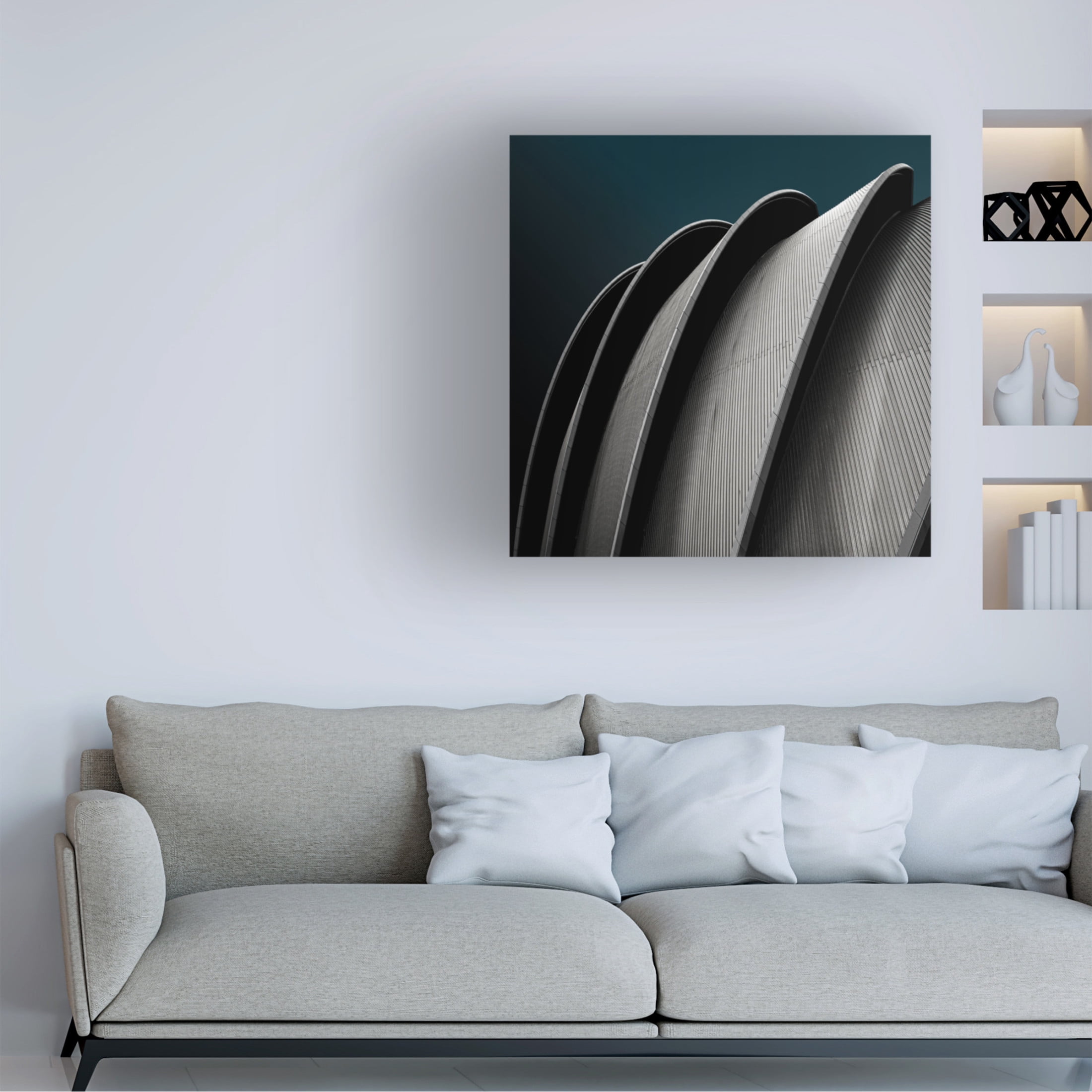 Canvas Wall Art - Inge Schuster 'Glasgow Building' Wall Art for Living Room, Bedroom, or Office D?cor by Trademark Fine Art - 24 x 24 Inches