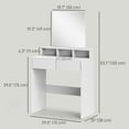 thumbnail image 3 of HOMCOM Makeup Vanity Desk with Mirror, Drawers, White, 3 of 9