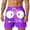 Purple, variant on Men's Casual Shorts with Unique Face Print Design Elastic Waist Soft Fabric for Summer Outdoor Streetwear M Orange